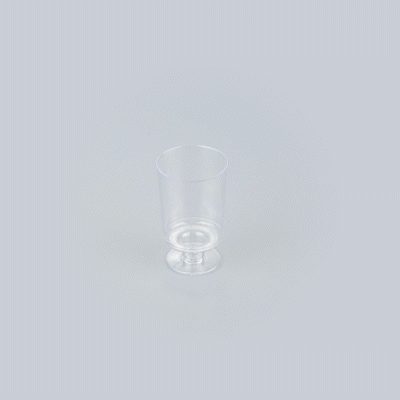 Mini Serve 1 oz Round Clear Plastic Lufthansa Drinking Cup - Stackable - 1 1/2" x 1 1/2" x 2 1/2" - 100 count box