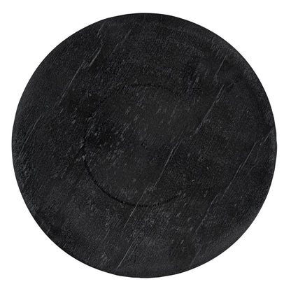 Maxi Serve Round Black Plastic Medium Plate - Faux Slate - 8 3/4" x 8 3/4" - 100 count box