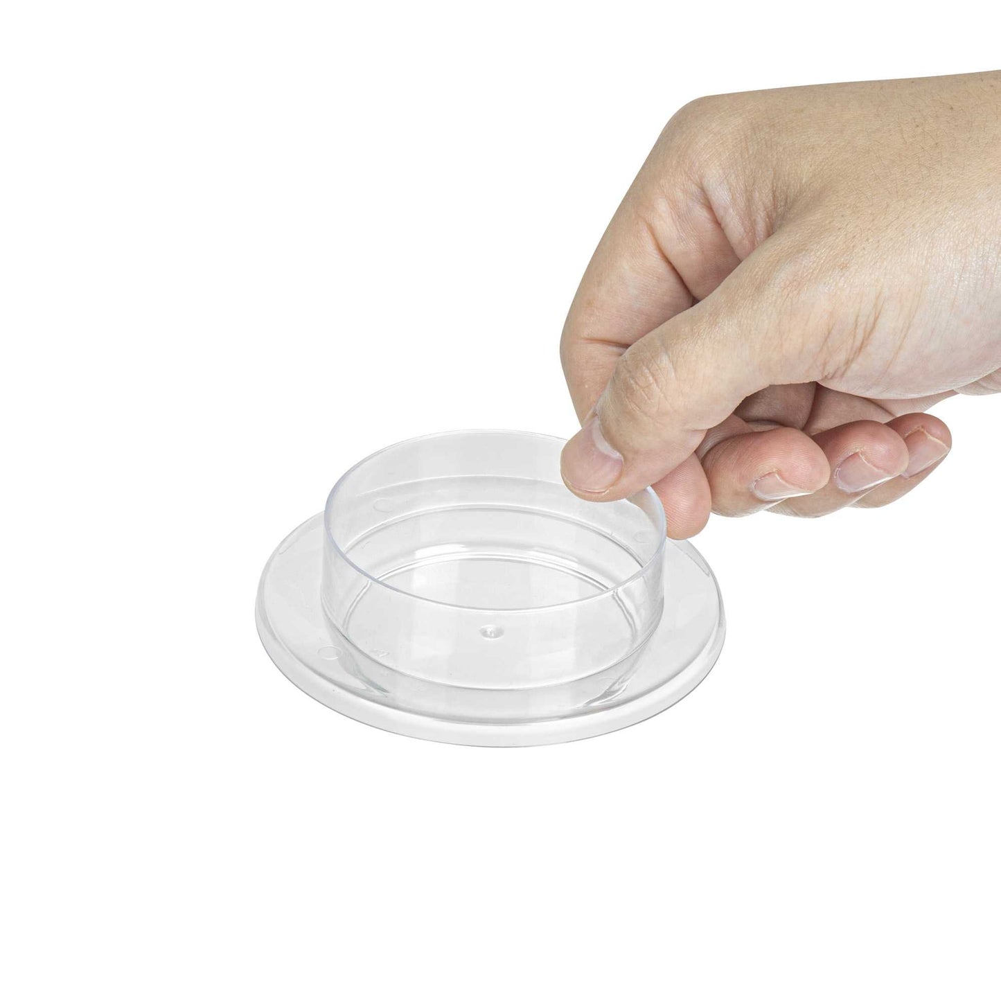 Mini Serve 3 oz Round Clear Plastic Gastronomique Petri Dish - 3 1/4" x 3 1/4" x 1" - 100 count box