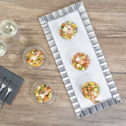 Mini Serve 3 oz Round Clear Plastic Gastronomique Petri Dish - 3 1/4" x 3 1/4" x 1" - 100 count box