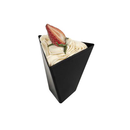 Mini Serve 4 oz Black Plastic Torcente Dessert Cup - 3" x 2 1/2" x 2 3/4" - 100 count box