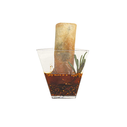 Mini Serve 4 oz Clear Plastic Torcente Dessert Cup - 3" x 2 1/2" x 2 3/4" - 25 count box