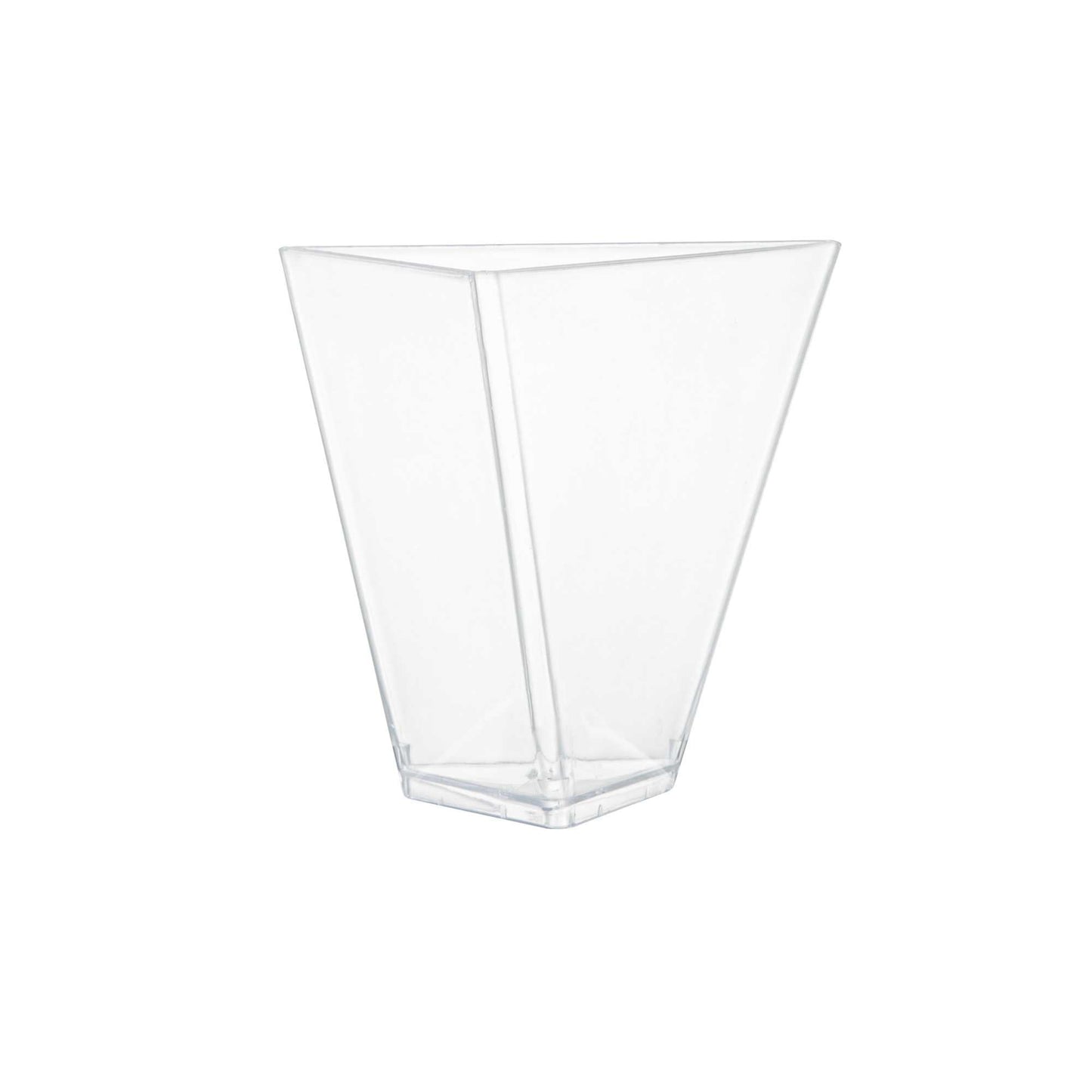 Mini Serve 4 oz Clear Plastic Torcente Dessert Cup - 3" x 2 1/2" x 2 3/4" - 25 count box