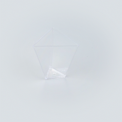 Mini Serve 4 oz Clear Plastic Torcente Dessert Cup - 3" x 2 1/2" x 2 3/4" - 100 count box