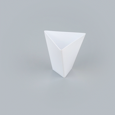 Mini Serve 4 oz White Plastic Torcente Dessert Cup - 3" x 2 1/2" x 2 3/4" - 100 count box