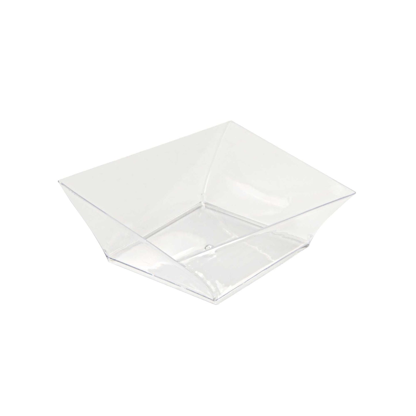 Mini Serve 7 oz Square Clear Plastic Small Girata Bowl - 4" x 4" x 1 1/2" - 100 count box