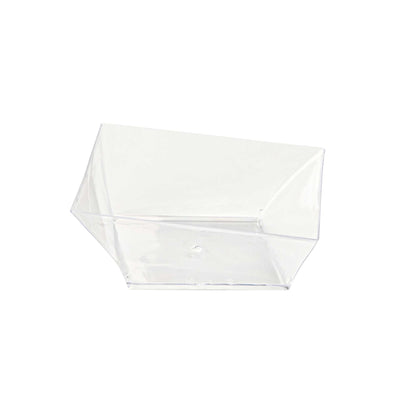 Mini Serve 7 oz Square Clear Plastic Small Girata Bowl - 4" x 4" x 1 1/2" - 100 count box