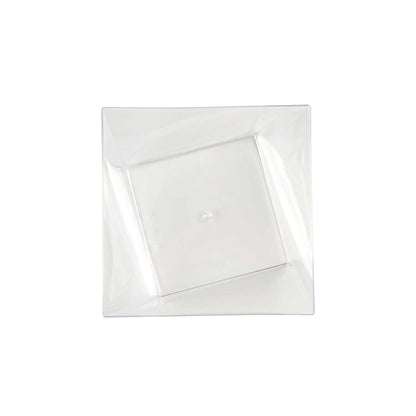 Mini Serve 7 oz Square Clear Plastic Small Girata Bowl - 4" x 4" x 1 1/2" - 100 count box