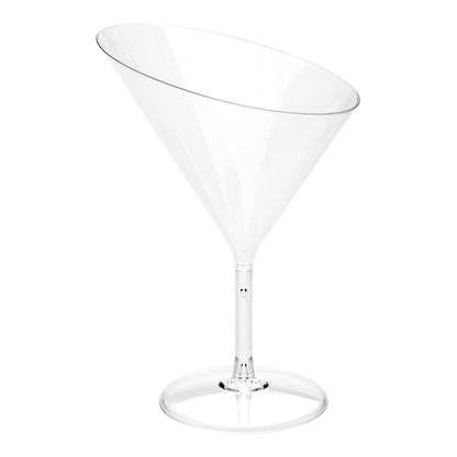 Bev Tek 2 oz Round Clear Plastic Small Angolare Martini Glass - 3 1/2" x 2 3/4" x 4 1/2" - 20 count box