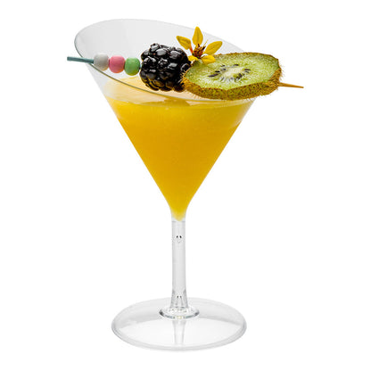 Bev Tek 2 oz Round Clear Plastic Small Angolare Martini Glass - 3 1/2" x 2 3/4" x 4 1/2" - 20 count box