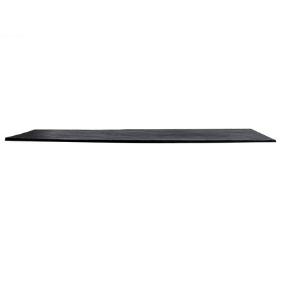 Maxi Serve Rectangle Black Plastic Large Plate - Faux Slate - 16" x 7" - 25 count box