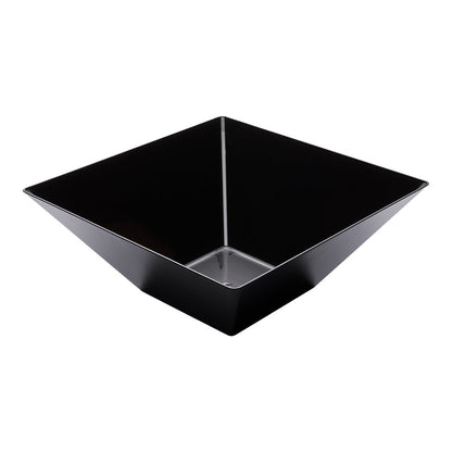 Maxi Serve 160 oz Square Black Plastic Large Modern Serving Bowl - 11" x 11" x 4 1/2" - 25 count box