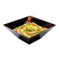 Maxi Serve 160 oz Square Black Plastic Large Modern Serving Bowl - 11" x 11" x 4 1/2" - 25 count box