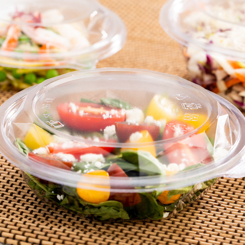 Basic Nature Round Clear PLA Plastic Lid - Fits 12 and 16 oz To Go Bowl, Compostable - 500 count box