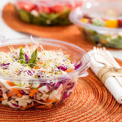 Basic Nature 16 oz Round Clear PLA Plastic To Go Bowl - Compostable - 6" x 6" x 2 1/4" - 500 count box