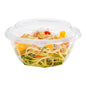 Basic Nature Round Clear Plastic To Go Bowl Lid - Compostable, Fits 24 and 32 oz - 7" x 7" x 3/4" - 125 count box
