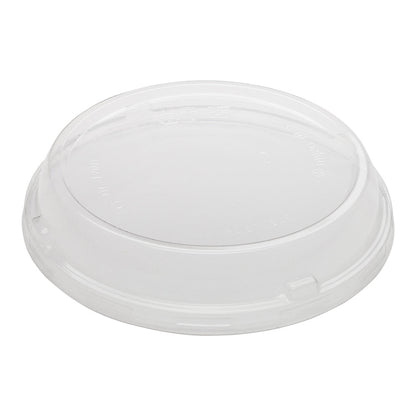Basic Nature Round Clear Plastic Deli Container Dome Lid - Compostable - 4 1/2" x 4 1/2" x 1" - 50 count box