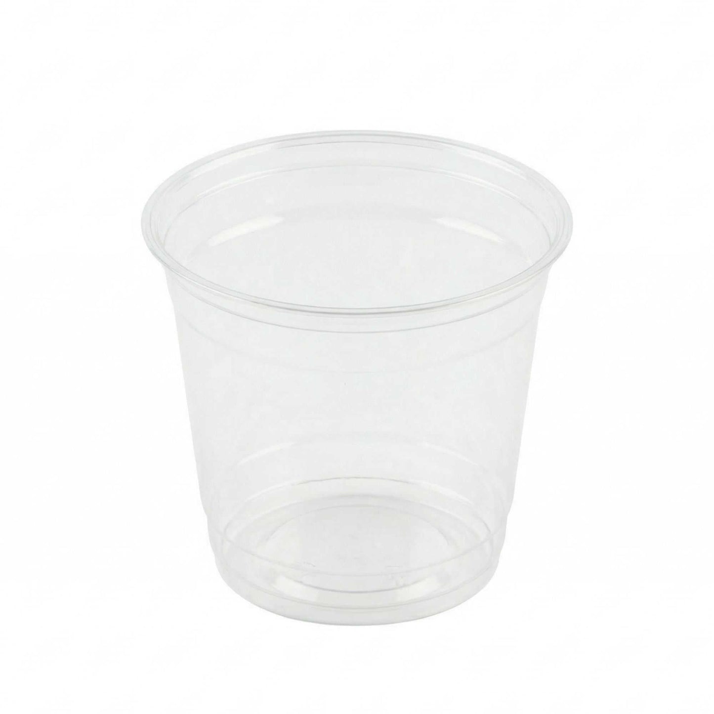 Basic Nature 24 oz Round Clear PLA Plastic To Go Deli Container - Compostable - 4 3/4" x 4 3/4" x 4 1/4" - 500 count box