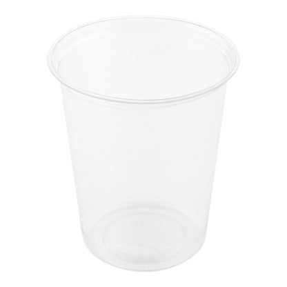 Basic Nature 32 oz Round Clear PLA Plastic To Go Deli Container - Compostable - 4 3/4" x 4 3/4" x 5 1/2" - 500 count box