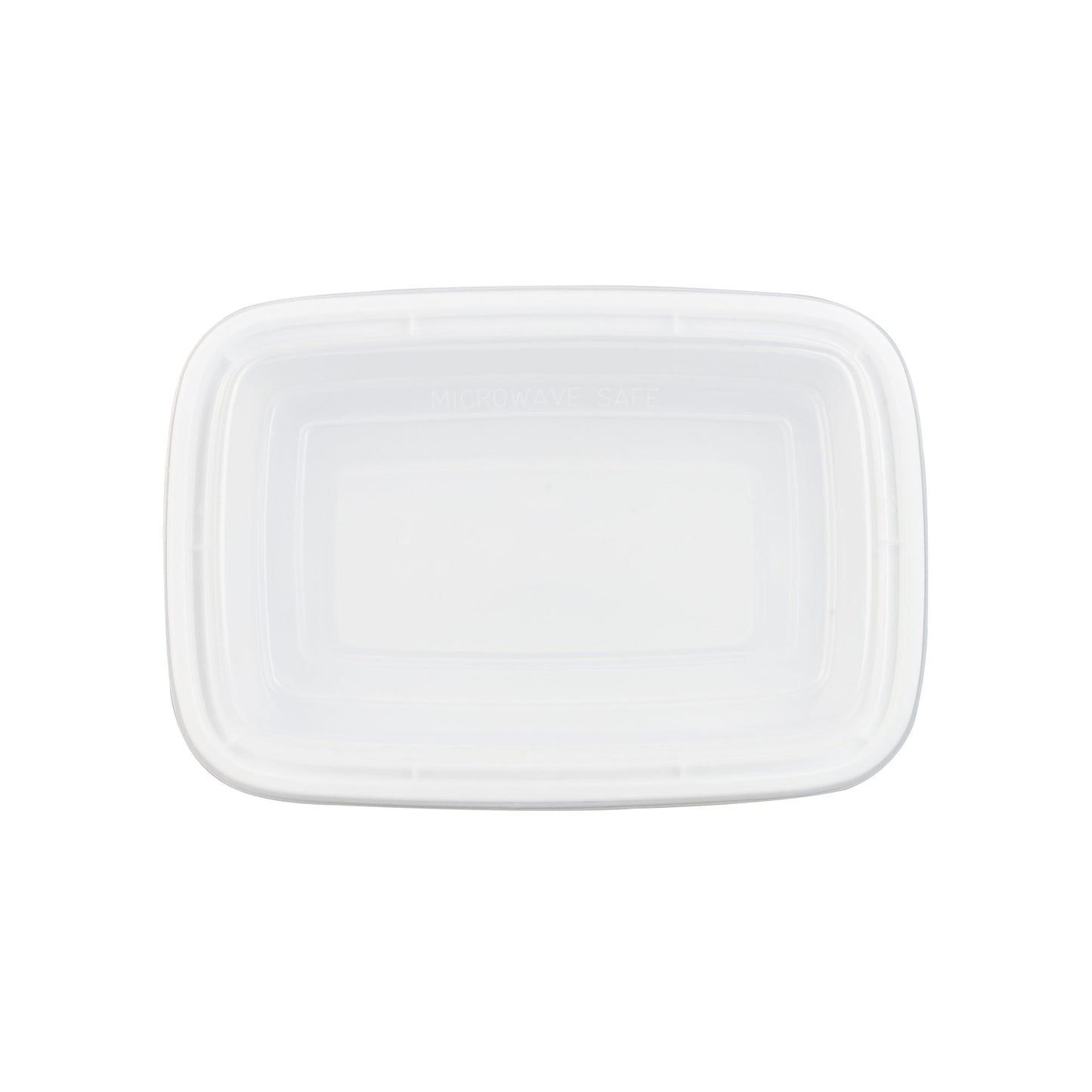 Asporto 24 oz Rectangle White Plastic To Go Box - with Clear Lid, Microwavable - 8" x 5 1/4" x 1 3/4" - 100 count box
