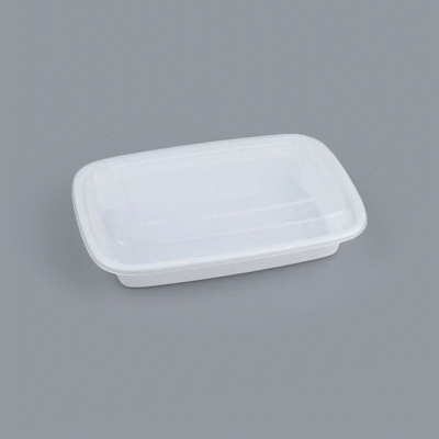 Asporto 28 oz Rectangle White Plastic To Go Box - with Clear Lid, Microwavable - 8 3/4" x 6" x 1 1/2" - 100 count box