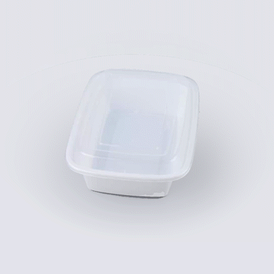 Asporto 38 oz Rectangle White Plastic To Go Box - with Clear Lid, Microwavable - 8 3/4" x 6" x 2" - 100 count box