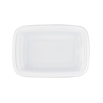 Asporto 38 oz Rectangle White Plastic To Go Box - with Clear Lid, Microwavable - 8 3/4" x 6" x 2" - 100 count box