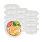Asporto 16 oz Round White Plastic To Go Box - with Clear Lid, Microwavable - 6 1/4" x 6 1/4" x 1 3/4" - 100 count box
