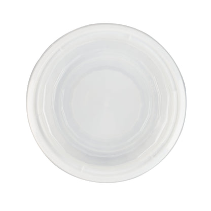 Asporto 16 oz Round White Plastic To Go Box - with Clear Lid, Microwavable - 6 1/4" x 6 1/4" x 1 3/4" - 100 count box