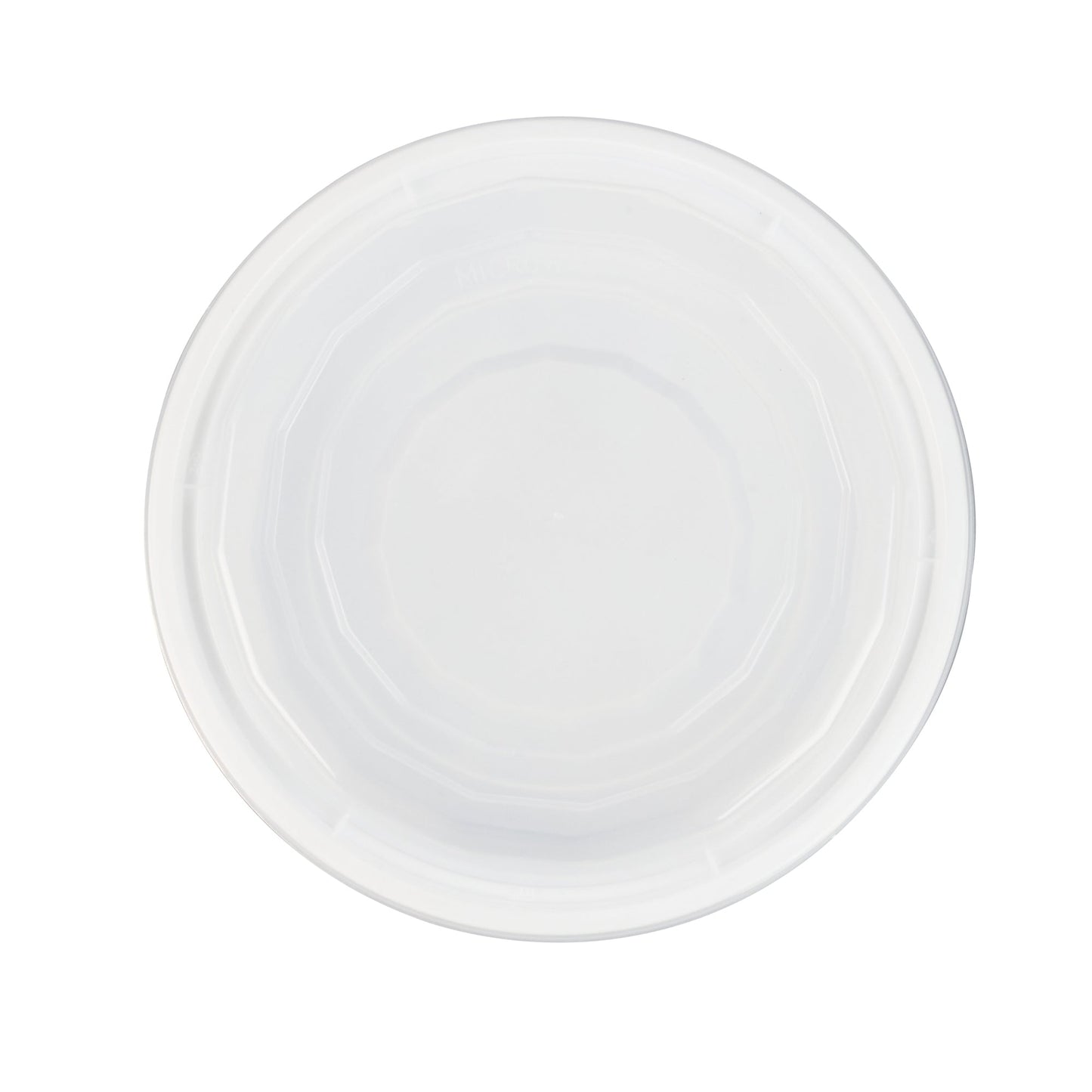 Asporto 24 oz Round White Plastic To Go Box - with Clear Lid, Microwavable - 7 1/4" x 7 1/4" x 1 1/2" - 100 count box