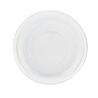 Asporto 24 oz Round White Plastic To Go Box - with Clear Lid, Microwavable - 7 1/4" x 7 1/4" x 1 1/2" - 100 count box
