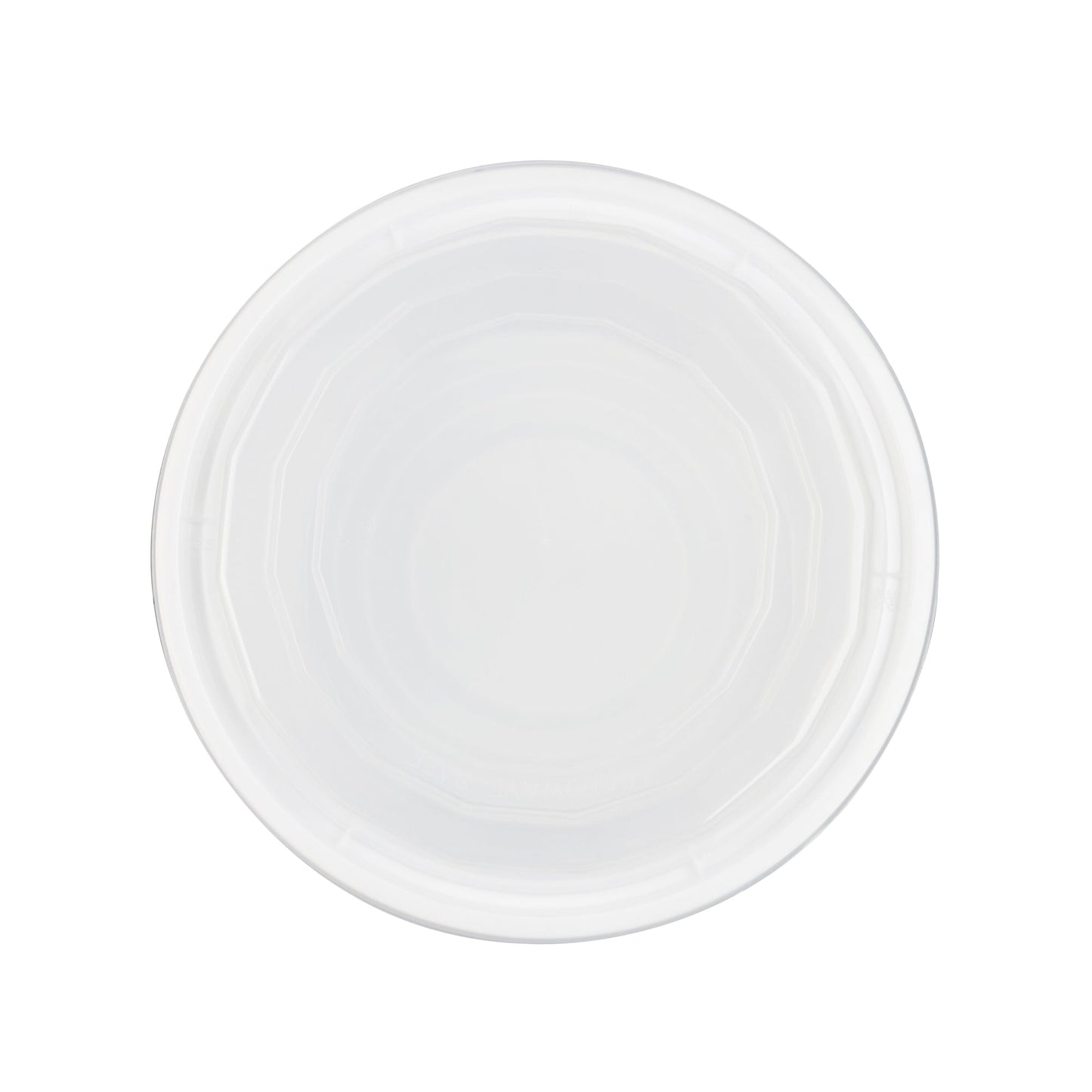 Asporto 32 oz Round White Plastic To Go Box - with Clear Lid, Microwavable - 7 1/4" x 7 1/4" x 3" - 100 count box