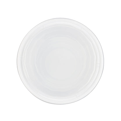 Asporto 32 oz Round White Plastic To Go Box - with Clear Lid, Microwavable - 7 1/4" x 7 1/4" x 3" - 100 count box