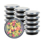 Asporto 48 oz Round Black Plastic To Go Box - with Clear Lid, Microwavable - 9" x 9" x 1 3/4" - 100 count box