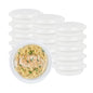 Asporto 48 oz Round White Plastic To Go Box - with Clear Lid, Microwavable - 9" x 9" x 1 3/4" - 100 count box