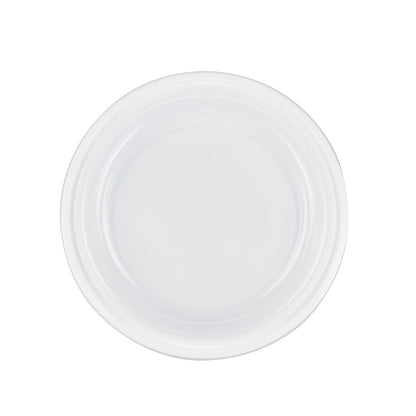 Asporto 48 oz Round White Plastic To Go Box - with Clear Lid, Microwavable - 9" x 9" x 1 3/4" - 100 count box