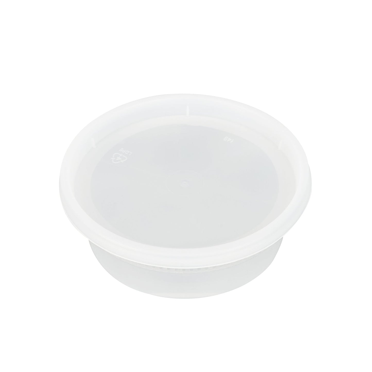 Asporto 8 oz Round Clear Plastic Soup Container - with Lid, Microwavable - 4 1/2" x 4 1/2" x 1 3/4" - 100 count box