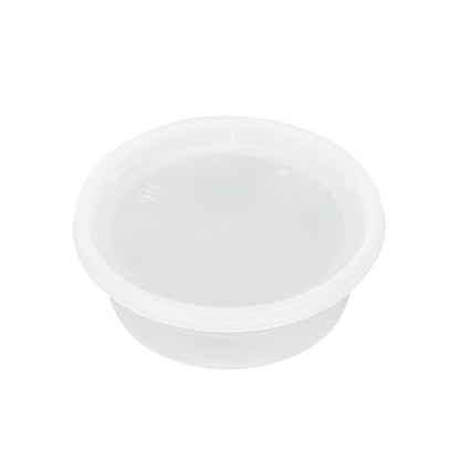 Asporto 8 oz Round Clear Plastic Soup Container - with Lid, Microwavable - 4 1/2" x 4 1/2" x 1 3/4" - 100 count box