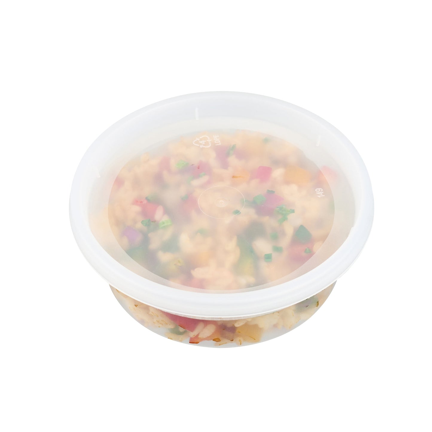 Asporto 8 oz Round Clear Plastic Soup Container - with Lid, Microwavable - 4 1/2" x 4 1/2" x 1 3/4" - 100 count box