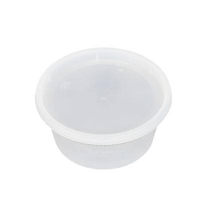 Asporto 12 oz Round Clear Plastic Soup Container - with Lid, Microwavable - 4 1/2" x 4 1/2" x 2 1/2" - 100 count box