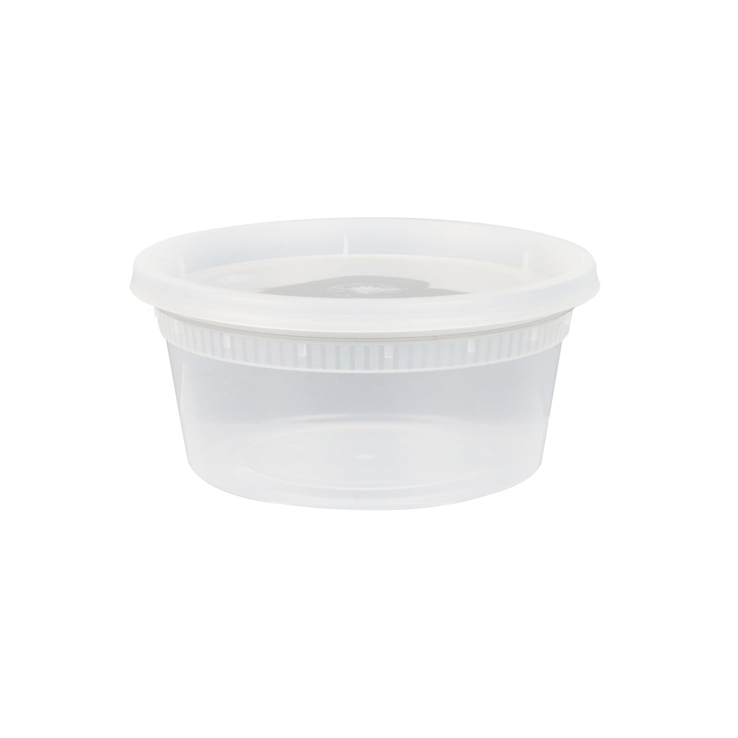 Asporto 12 oz Round Clear Plastic Soup Container - with Lid, Microwavable - 4 1/2" x 4 1/2" x 2 1/2" - 100 count box