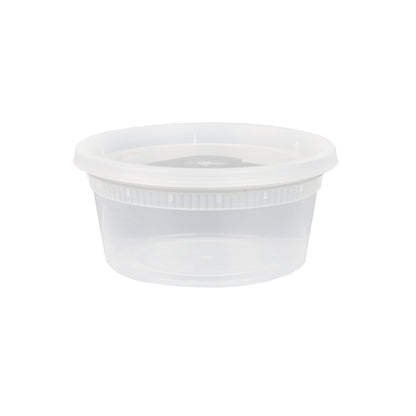 Asporto 12 oz Round Clear Plastic Soup Container - with Lid, Microwavable - 4 1/2" x 4 1/2" x 2 1/2" - 100 count box