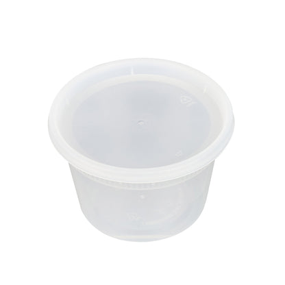 Asporto 16 oz Round Clear Plastic Soup Container - with Lid, Microwavable - 4 1/2" x 4 1/2" x 3" - 100 count box