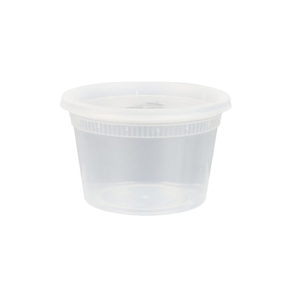 Asporto 16 oz Round Clear Plastic Soup Container - with Lid, Microwavable - 4 1/2" x 4 1/2" x 3" - 100 count box