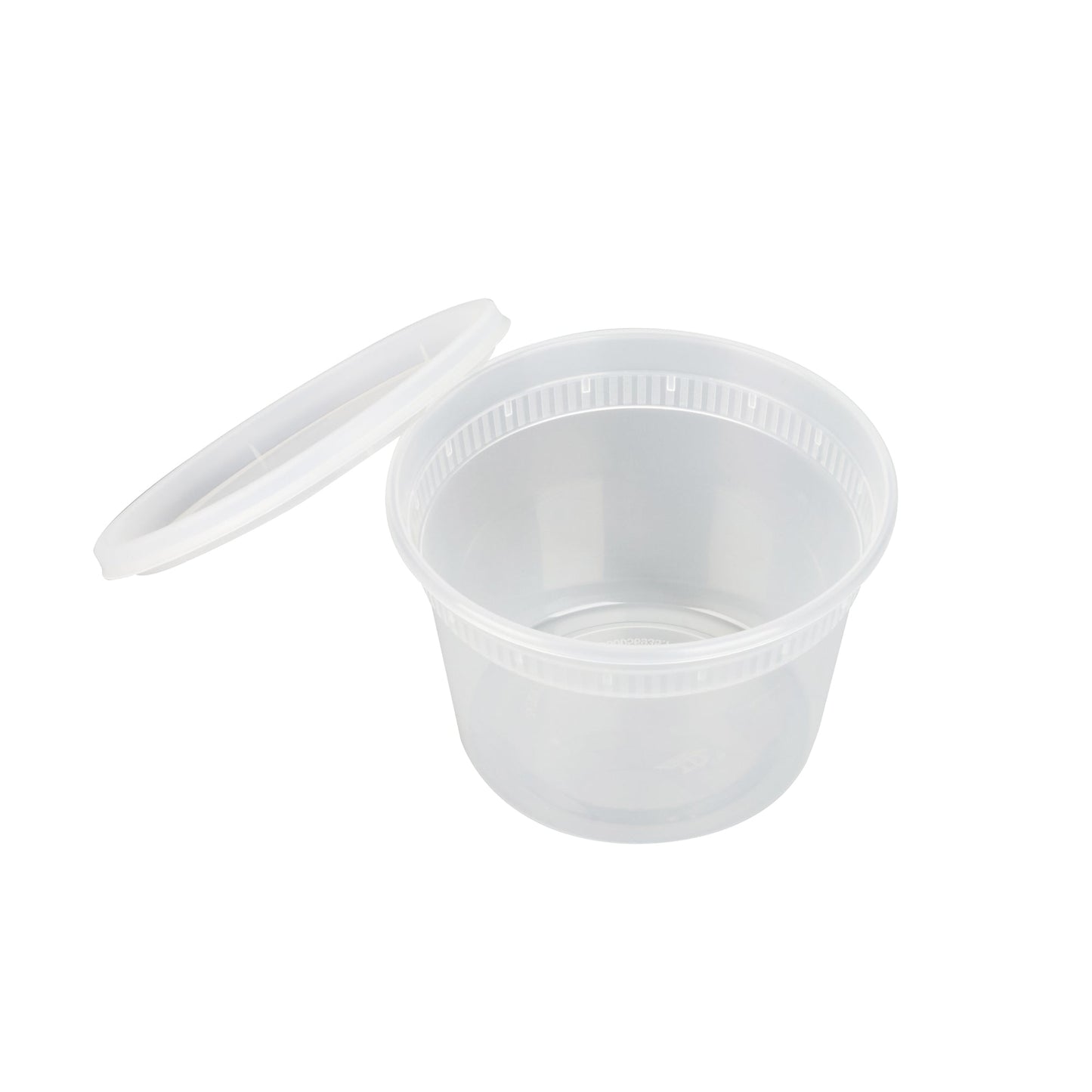 Asporto 16 oz Round Clear Plastic Soup Container - with Lid, Microwavable - 4 1/2" x 4 1/2" x 3" - 100 count box