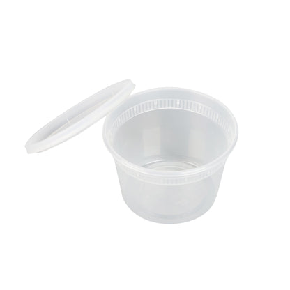 Asporto 16 oz Round Clear Plastic Soup Container - with Lid, Microwavable - 4 1/2" x 4 1/2" x 3" - 100 count box