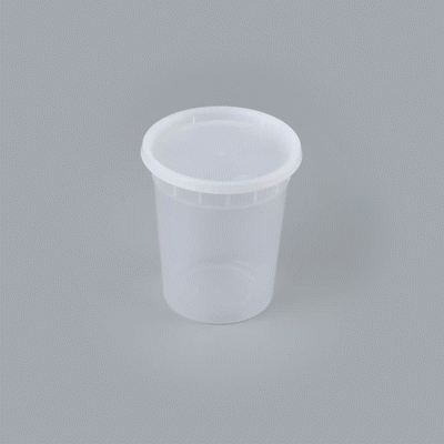 Asporto 32 oz Round Clear Plastic Soup Container - with Lid, Microwavable - 4 1/2" x 4 1/2" x 5 1/2" - 100 count box