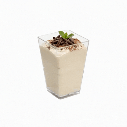 Mini Serve 4 oz Square Clear Plastic Tall Medium Kova Cup - 2" x 2" x 3" - 320 count box