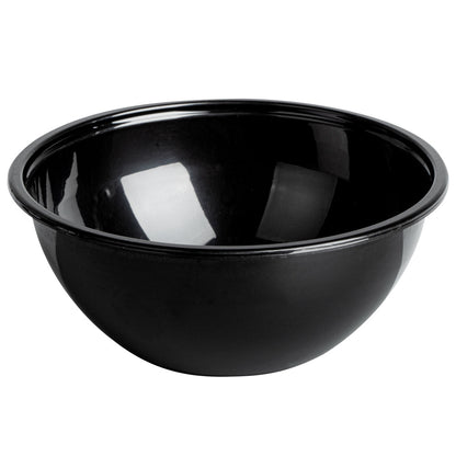Mini Serve 7 oz Round Black Plastic Salad Bowl - 5" x 5" x 1 3/4" - 200 count box