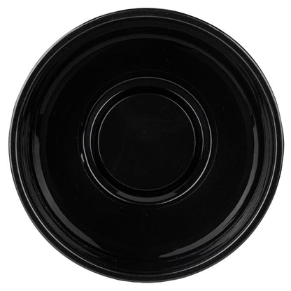 Mini Serve 7 oz Round Black Plastic Salad Bowl - 5" x 5" x 1 3/4" - 200 count box